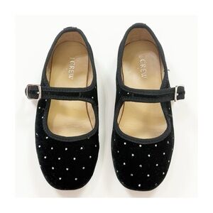 J. Crew Velvet Glitter Dot Flats